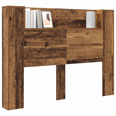 vidaXL Headboard Cabinet with Shelf Old wood Engineered wood