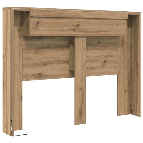 vidaXL Headboard Cabinet with Shelf Artisan oak Engineered wood