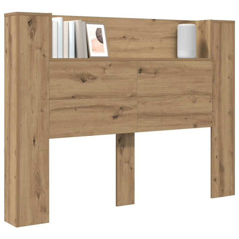 vidaXL Headboard Cabinet with Shelf Artisan oak Engineered wood