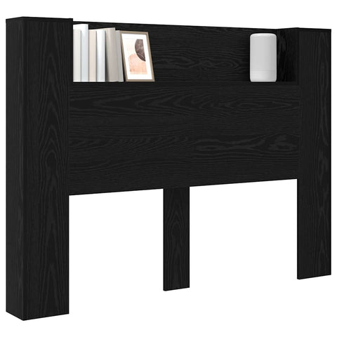 vidaXL Headboard Cabinet with Shelf Black oak Engineered wood