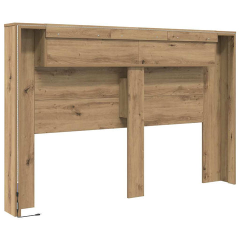 vidaXL Headboard Cabinet with Shelf Artisan oak Engineered wood