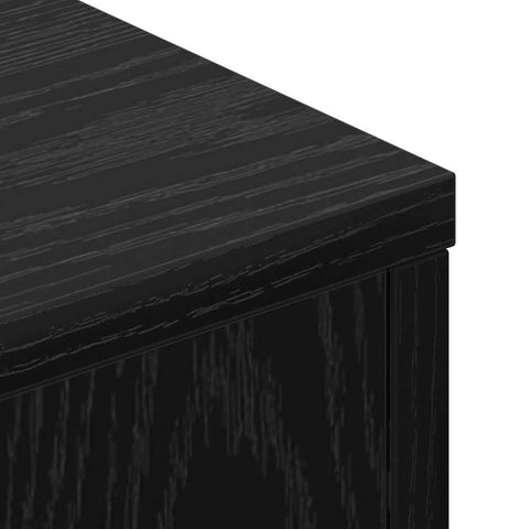 vidaXL Headboard Cabinet with Shelf Black oak Engineered wood