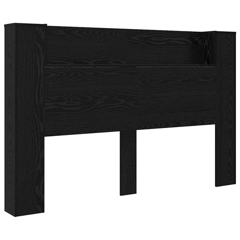 vidaXL Headboard Cabinet with Shelf Black oak Engineered wood