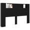 vidaXL Headboard Cabinet with Shelf Black oak Engineered wood
