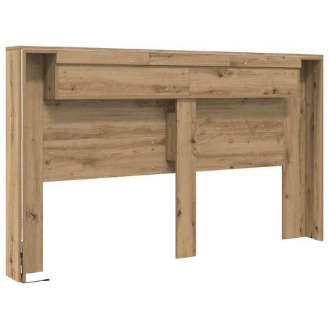 vidaXL Headboard Cabinet with Shelf Artisan oak 180 x 17 x 104.5 cm