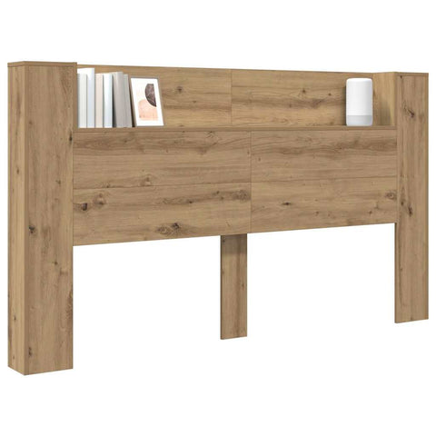 vidaXL Headboard Cabinet with Shelf Artisan oak 180 x 17 x 104.5 cm