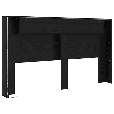 vidaXL Headboard Cabinet Black oak 180 x 17 x 104.5 cm Engineered wood