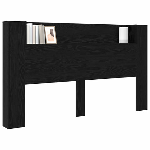 vidaXL Headboard Cabinet Black oak 180 x 17 x 104.5 cm Engineered wood