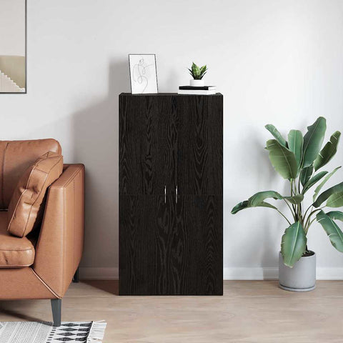 vidaXL Office Cabinet Black oak 60 x 32 x 115 cm Engineered wood