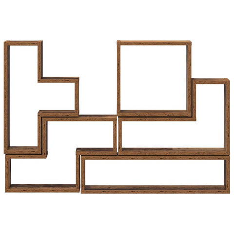 vidaXL Wall Cube with Shelf Wall-mounted Other with Storage Old wood 96 x 12 x 64 cm Engineered wood