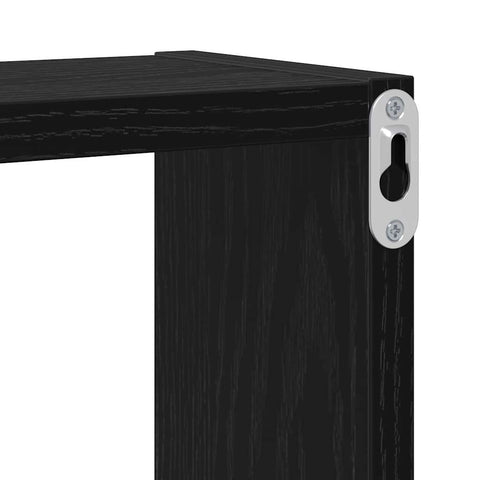 vidaXL Wall Cube with Shelf Black oak 96 x 12 x 64 cm Engineered wood