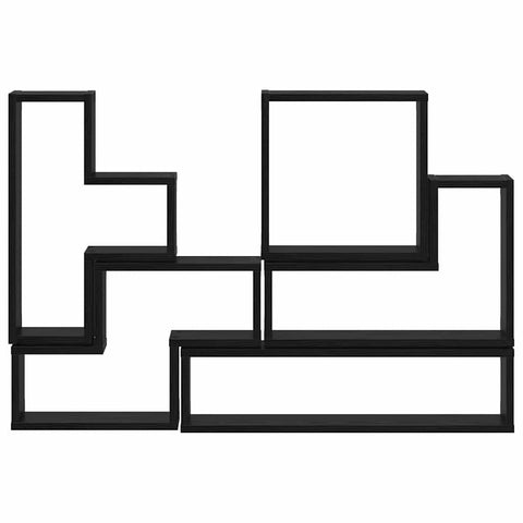 vidaXL Wall Cube with Shelf Black oak 96 x 12 x 64 cm Engineered wood