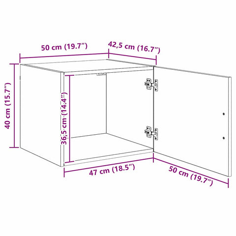 vidaXL Wall Cabinet Old wood 50 x 42.5 x 40 cm Engineered wood