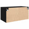 vidaXL Wall Cabinet Black oak 80 x 42.5 x 40 cm Engineered wood