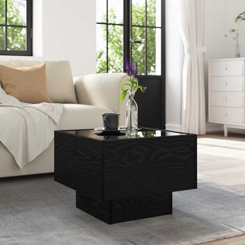 vidaXL Side Table Black oak 40 x 40 x 30 cm Engineered wood