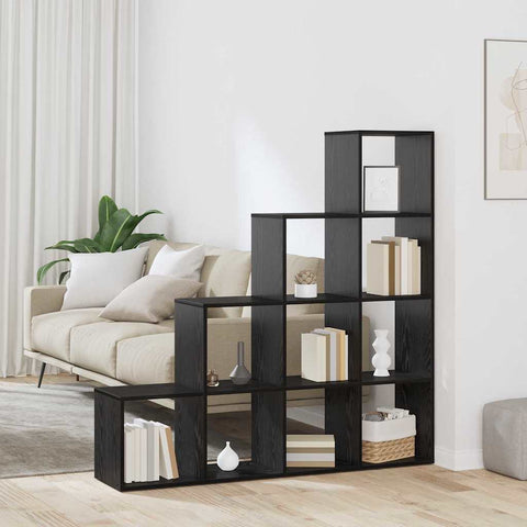 vidaXL Room Divider Bookcase Black oak 131.5 x 29 x 131.5 cm