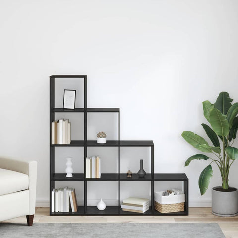 vidaXL Room Divider Bookcase Black oak 131.5 x 29 x 131.5 cm