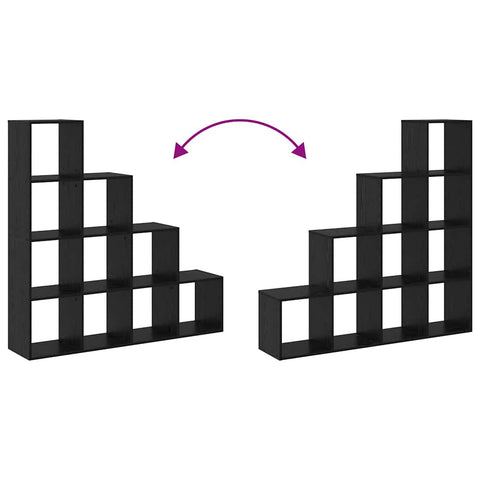 vidaXL Room Divider Bookcase Black oak 131.5 x 29 x 131.5 cm