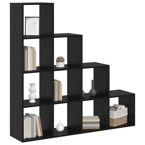vidaXL Room Divider Bookcase Black oak 131.5 x 29 x 131.5 cm