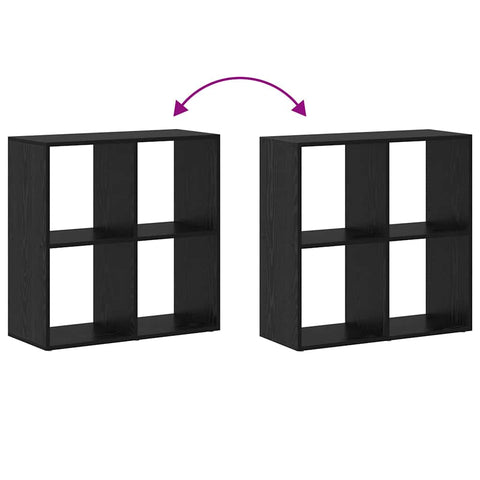 vidaXL Book Cabinet Black 69.5 x 29 x 69.5 cm Engineered Wood