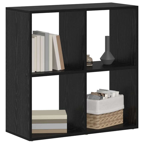 vidaXL Book Cabinet Black 69.5 x 29 x 69.5 cm Engineered Wood