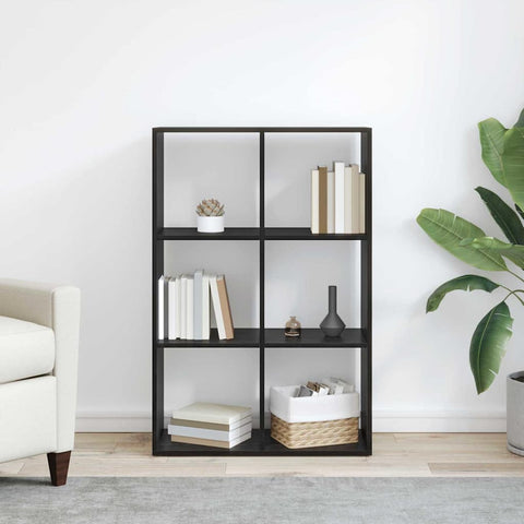 vidaXL Book Cabinet Black 69.5 x 29 x 103.5 cm Engineered Wood