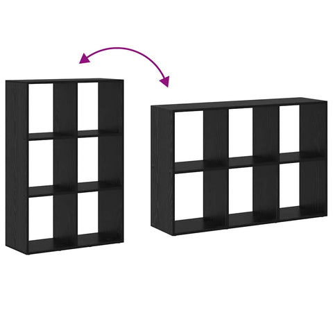 vidaXL Book Cabinet Black 69.5 x 29 x 103.5 cm Engineered Wood