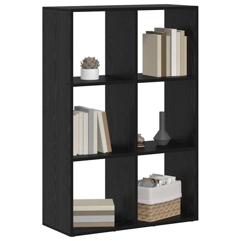 vidaXL Book Cabinet Black 69.5 x 29 x 103.5 cm Engineered Wood