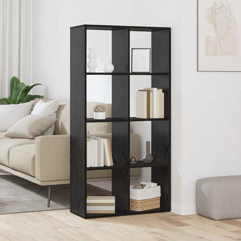 vidaXL Book Cabinet Black 69.5 x 29 x 137.5 cm Engineered Wood