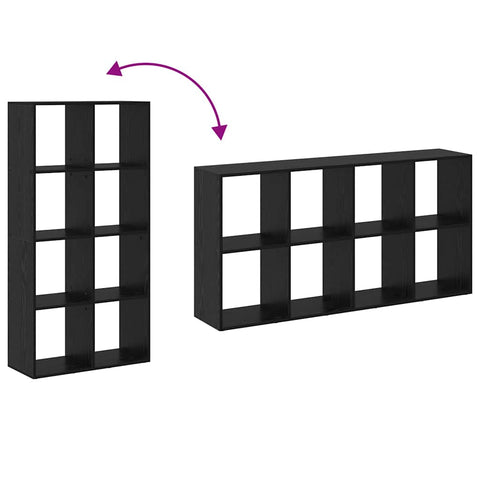 vidaXL Book Cabinet Black 69.5 x 29 x 137.5 cm Engineered Wood