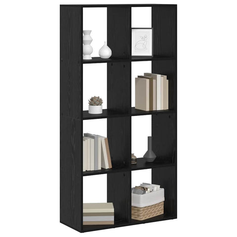 vidaXL Book Cabinet Black 69.5 x 29 x 137.5 cm Engineered Wood