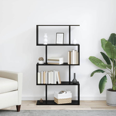 vidaXL Book Cabinet Black 70 x 24 x 129 cm Engineered wood