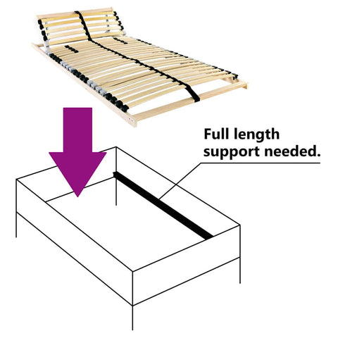 vidaXL Slatted Bed Base Brown 70 x 190 cm Solid beech wood