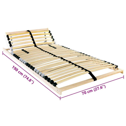 vidaXL Slatted Bed Base Brown 70 x 190 cm Solid beech wood
