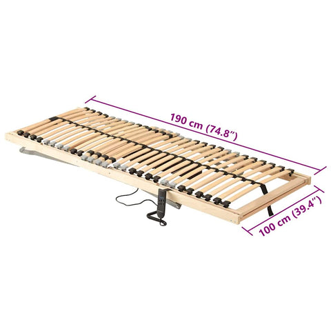 vidaXL Electric Slatted Bed Base with 26 Slats, 7 Zones, 100 x 190 cm