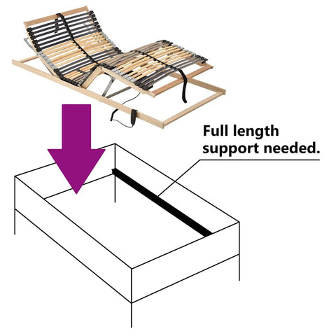 vidaXL Electric Slatted Bed Base – 39 Slats, 7 Zones, 100 x 190 cm