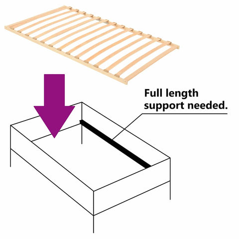 vidaXL Slatted Bed Base Brown 100 x 190 cm Solid beech wood