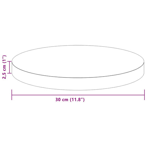 vidaXL Table Top Other Light brown Ø 30 x 2.5 cm Solid oak wood