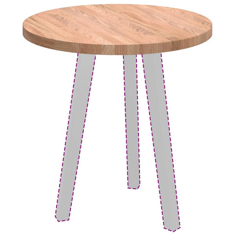 vidaXL Table Top Light brown Ø 50 x 2.5 cm Solid oak wood