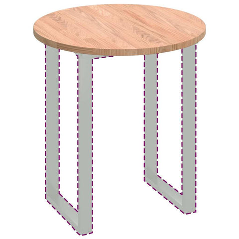 vidaXL Table Top Other Light brown Ø 70 x 2.5 cm Solid oak wood