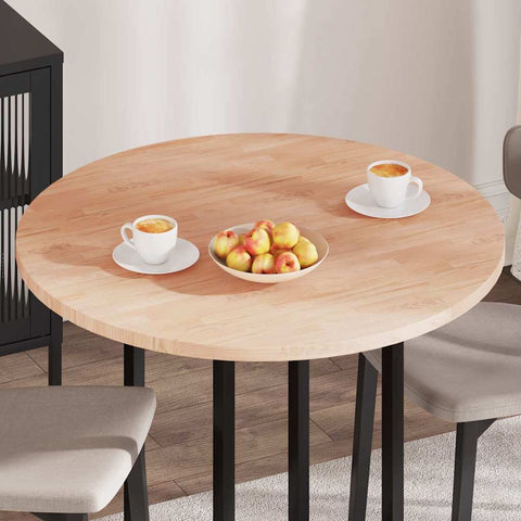 vidaXL Table Top Light brown Ø 90 x 2.5 cm Solid oak wood