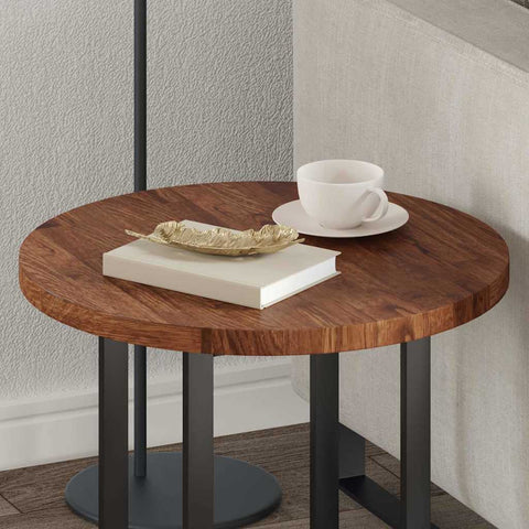 vidaXL Table Top Other Dark brown Ø 50 x 2.5 cm Solid oak wood