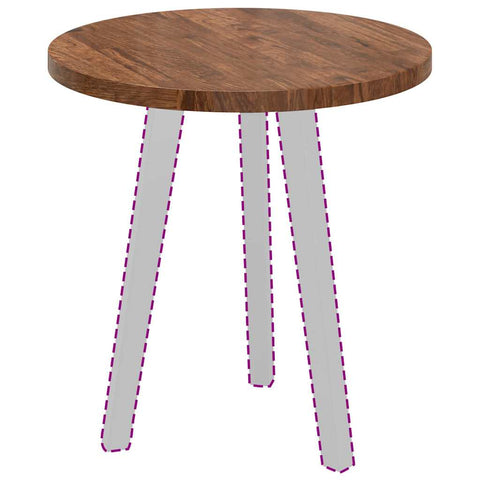 vidaXL Table Top Other Dark brown Ø 50 x 2.5 cm Solid oak wood