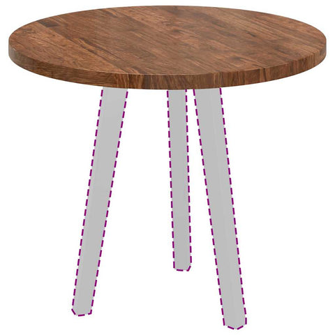 vidaXL Table Top Other Dark brown Ø 60 x 2.5 cm Solid oak wood