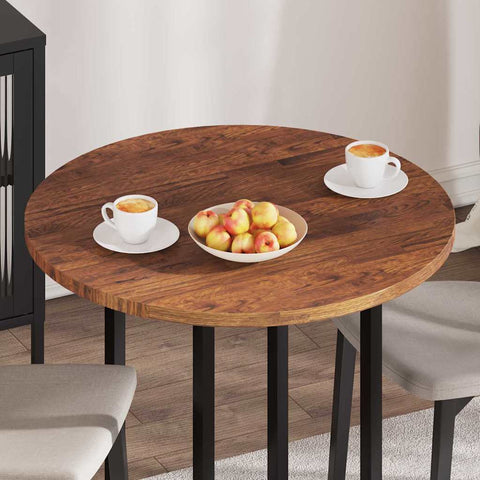 vidaXL Table Top Dark brown Ø 80 x 2.5 cm Solid oak wood