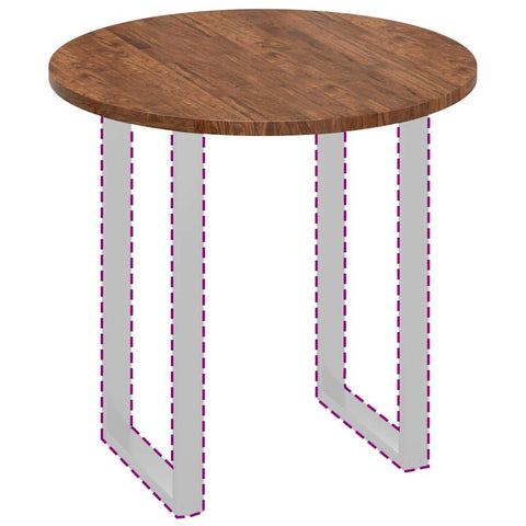 vidaXL Table Top Dark brown Ø 80 x 2.5 cm Solid oak wood