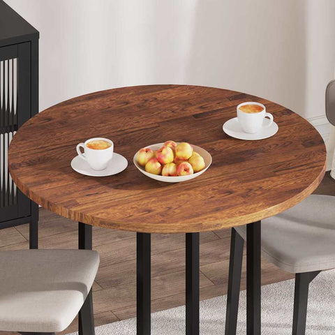 vidaXL Table Top Other Dark brown Ø 90 x 2.5 cm Solid oak wood