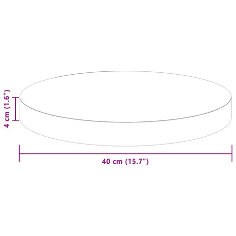 vidaXL Table Top Other Light brown Ø 40 x 4 cm Solid oak wood