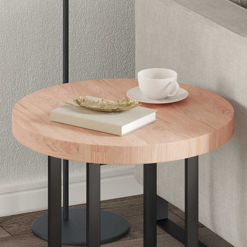 vidaXL Table Top Other Light brown Ø 50 x 4 cm Solid oak wood