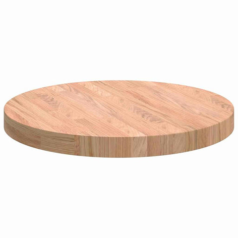 vidaXL Table Top Other Light brown Ø 50 x 4 cm Solid oak wood